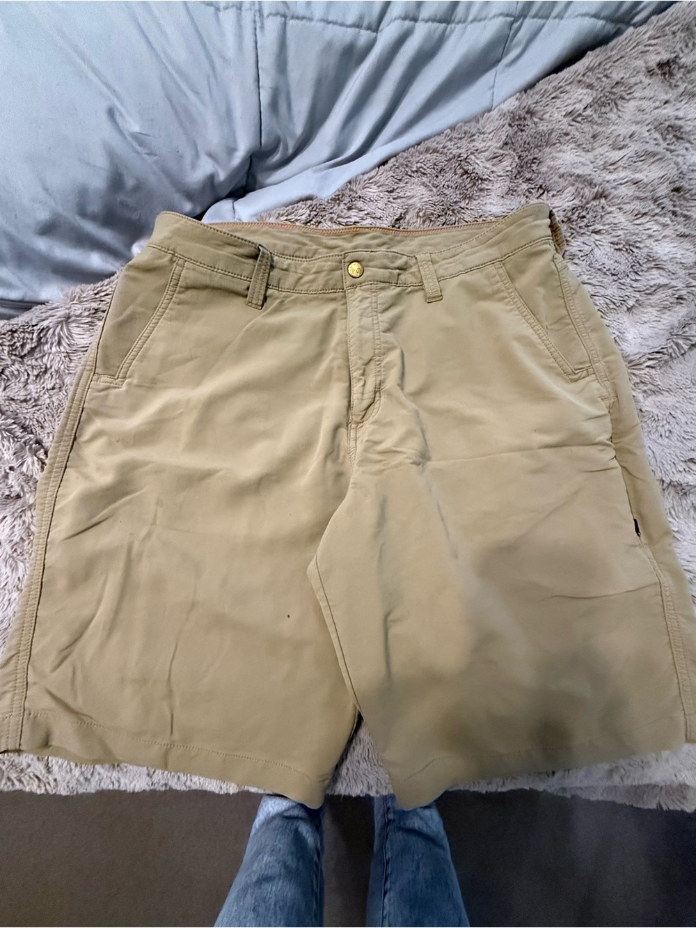 Alpine Design Tan Flat-Front Men's Shorts